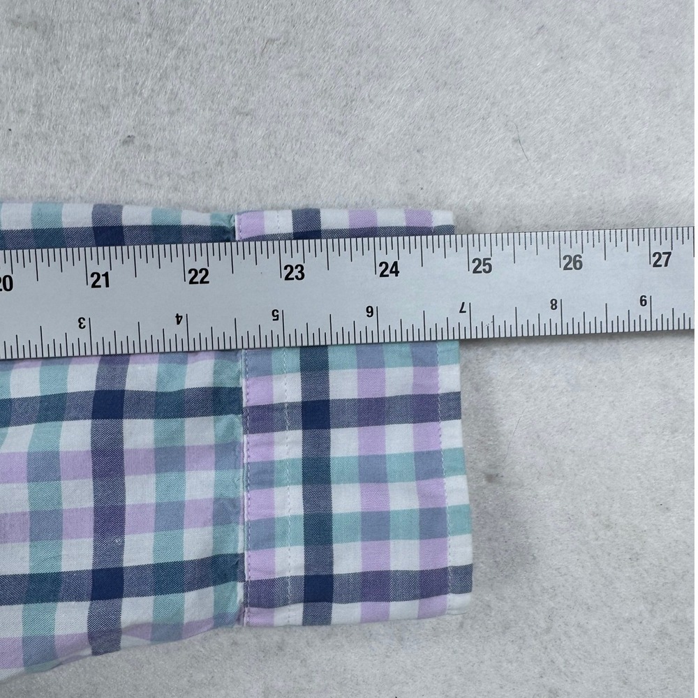 Vineyard Vines Slim Fit Murray Shirt Mens XL Purple Teal Plaid Button Down - Picture 9 of 10